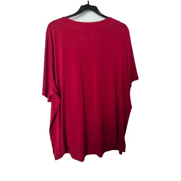 Maggie Barnes Red Knit Top 4x Embellished Silver Neckline - Picture 2 of 5